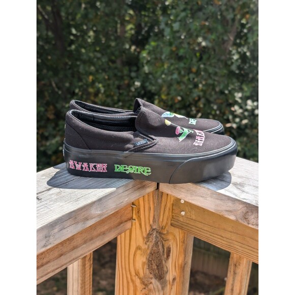 Vans Platform Slip Ons Black Glow In The Dark NWT Women's 9.5 - Picture 1 of 8